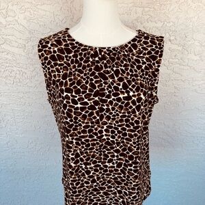 Calvin Klein Animal Print Sleeveless Blouse